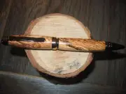Gorgeous Handmade Titanium and Gold Trim Cigar pen in Highly Spalted Maple
