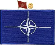 A-ONE NATO Logo Emborderied Patch+Montenegro Country Flag Lapel Pin, Patch&Badge for Hat Tactical Vest Vintage NO.436P+422