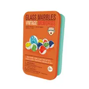 21pc Legami Glass Marbles w/ Metal Case Kids Shooter Game Toy Play Set 6+