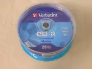 Verbatim Inkjet Printable CD-R 700MB 80min 25 Pack Spindle - NEW