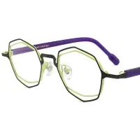 在飛比找蝦皮商城精選優惠-外貿新款時尚拼色金屬眼鏡框復古ins眼鏡高檔純手工製造眼鏡