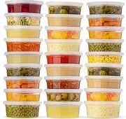 Plastic Containers With Lids - [50-Pack] - (8 Oz - 250ml) - Soup Containers & Food Storage Takeout To Go - Storage and Freezer Airtight Plastic Containers - Microwave & Freezer Safe, BPA-Free