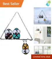 Lightweight Stained Glass Owl Ornament - Colorful Suncatcher for Home Decor