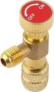 2pcs Liquid Safety Valve R410A R22 Air Conditioning Refrigerant 1/4 Safety Adapter for Charging Valve Copper Aluminum Include 2 Air Conditioning Valve 4 Ferrule