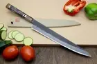 Hayate Hinoura Kurouchi Blue Steel Stainless Clad Sujihiki Slicer Knife