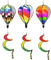 Wind Spinners for Yard and Garden | Hot Air Balloon Wind Spinner,3X Hot Air Balloon Whirlygig Pinwheels Windmills Hangable Decorations for Patio Lawn Yard Outdoor