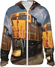 [LHBWCVN] UPF 50+ Light Jacket Full Zip Sun Protection Hoodie for Women Men Long Sleeve Freight Train Sun Shirts
