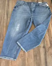 Old Navy Sky High Straight Secret Slim Pockets Raw Hem 20 NWT MSRP $45 Stretch