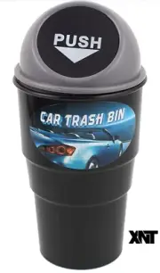 Plastic Trash Rubbish Can Black, Red, Grey