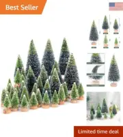 Mini Sisal Snow Frost Bottle Brush Trees - Christmas DIY Home Decoration - 40pcs