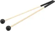 SECFOU 2pcs Wooden Handle Ball Drum Stick Xylophone Sticks Tuning Tone Tool Mini Mallet Percussion Kit Drum Mallets Interlocking Tuning Forks Lollipop Felt Drum Stick Soft Drum Sticks