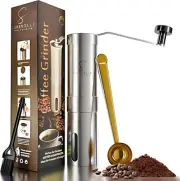 Manual Stainless Steel Coffee Grinder & Maker Accessories - Silver