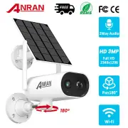 ANRAN 3MP Wireless Security Camera Outdoor Battery Rechargeable Home WIFI IP Cam
