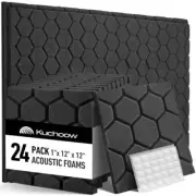 Acoustic Foam 24 Pack Sound Proof Foam Panels for Walls 1"X 12" X 12" 24Pack