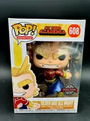 My Hero Academia - Exclusive All Might Silver Age Metallic Funko Pop + protector