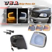 Clear Front Switchback LED Turn Signal Lights For 1997-2004 Ford F150 Expedition (for: Ford)