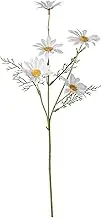 Artificial Flower, 10Pcs Fake Daisy With Stems, Silk Faux Daisies for Vase, Window, Wedding, Indoor and Outside Decoration (White)