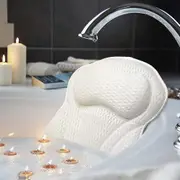 Ergonomic Luxury Bath Pillow With 4d Air Mesh Technology And 6 Suction Cups44*42*6cm