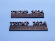 2Pc Trump 2024 Taking America Back Emblem 3D Badge Door Fender Tailgate Black