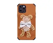 C13 Back Cover Mobile Phone Protection Soft Shell Cartoon 3D Bear Bead Pattern Anti-fall Protective Cover for iPhone 12pro Case