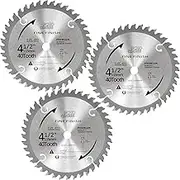 Echo Corner 4-1/2 Inch Ultra-Thin Fine Finish Wood Cutting Circular Saw Blades, 3/8 Inch Arbor, 40-Tooth, 3-Pack