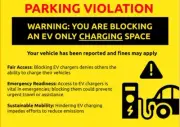 20 x EV Parking Violation Stickers Hard to Remove - Blocking Charger - ICED