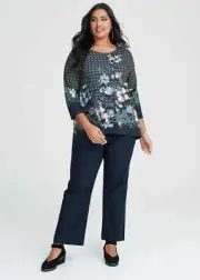 ts Taking Shape Top Size 20 Geo Floral Print Style NWT
