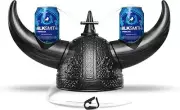 BLKSMITH Drinking Helmet with Straws, Holds 2 Cans, Fit 16-24" Head, Viking Hat