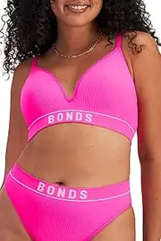[Bonds] Women's Retro Rib Wirefree Tee Bra, Pink Friday, 8