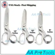 3-Pcs 8" 10" 12" Heavy Duty UPHOLSTERY CARPET / SHEAR TAILOR SCISSORS Sliver New