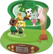 Lexibook Nintendo-Animal Crossing Projector Alarm Clock for Kids-with Night Ligh
