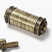 Unique Cryptex Da Vinci Code Mini Cryptex Lock Puzzle Boxes with Hidden Compartments Heavy Real Metal Novelty Birthday Big Enough for Notes,Paper Money,Rings,Jewelry (Bronze)