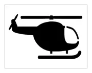 Helicopter Stencil Chopper Helo Plane Toy Design 8" x 10" Reusable Sheet S1179