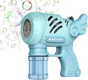 Upgraded Bubble Machine Guns, Electric Bubble Machine with Light, 10 Holes Bubbles Machine Gun for Kids, Summer Toy Outdoor Indoor Birthday Wedding Party Camping (Blue)