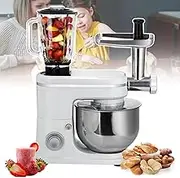 Three-in-One Household Dough Mixer and Kneader, Adjustable in Six Levels, 6l Large Capacity, with Three Replacement Blades, Suitable for Daily Cooking