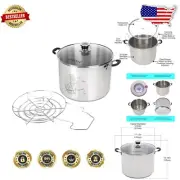 Professional Quality 20 Qt Canning Pot with Double-Sided Rack for Precision