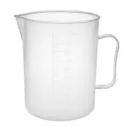 Laboratory Clear 1000mL PP Plastic Graduated Measuring Cup Handled Beaker