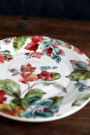 秋天風韻花草盤子美麗西餐盤裝飾盤擺盤水果零食盤家常炒菜盤子