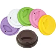 Nevenka 6 Pack Cup Lids Food Grade Silicone Cup Spill-Proof Reusable Coffee Mug Covers-Set1