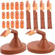 Mikinona Nail Art Practice Hand 108pcs Kit Detachable Base Stand Fake Fingers for Nail Training Women's Manicure Kit