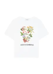 Dolce & Gabbana Kids Printed Cotton T-shirt (8-13 Years) - White - 10YR (10 Years) 10YR (10 years)