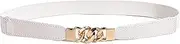 [Liutufy] Vintage Stretch Belt with Metal Buckle - Women's Skinny Elastic Waist Belt