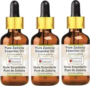 Greenwood Essential Pure Zadoria Essential Oil (Curcuma zedoaria) with Glass Dropper Steam Distilled (Pack of Three) 100ml X 3 (10 oz)