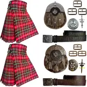 Handmade MacDougall Modern Tartan Kilt Outfit For Men Custom Size 8-yard Kilts