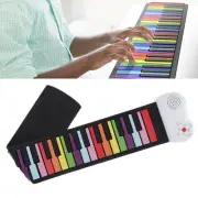 Roll Up Piano 49 Keys Kids Flexible Rainbow Keyboard Portable Folding Musica ADS