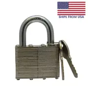 Steel Laminated Solid Brass Hardened Shackle Keyed Padlock 1 3/4" inch 44mm