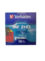 Verbatim DataLife Colors MF 2HD Formatted IBM 1.44 MB 10 Pack