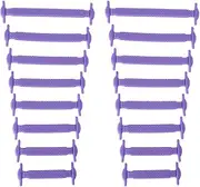 Fashion Silicone Tieless Shoelace by Coolnice Elastic Flat No-Tie Perfect for Adult, Kids, Unisex Sneakers Runners Shoes & Boots - Waterproof & Super Easy To Clean Shoelaces Easy Pull & Lock - Purple