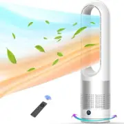 Bladeless Heater and Fan Combo, All the Season, 80° Oscillating Silver white
