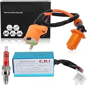 Vuzmode Ignition Coil Spark Plug, for GY6 50cc-90cc 110cc 125cc 150cc 4-Stroke Engine Scooter ATV Go Kart Moped Quad Racing Pit Dirt Bike 139QMB 152QMI 157QMJ Performance 5 Pins Engine Ignition Coil P